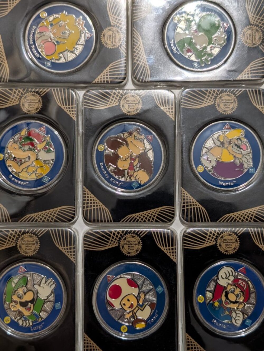 Mario Challenge Series Mint Coins Full Set Of 8 Commons Enterplay 2016 Tokens